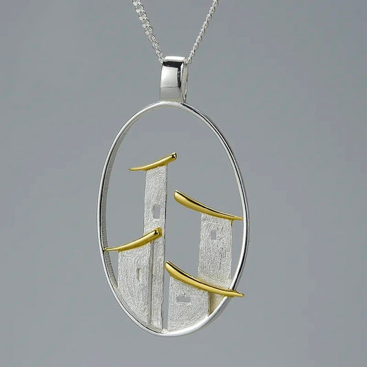 collier argent emaillée